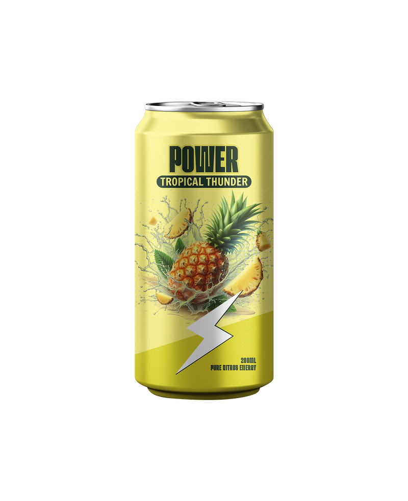 Power Tropical Thunder Energy Drink – Wild Blue Opening Can