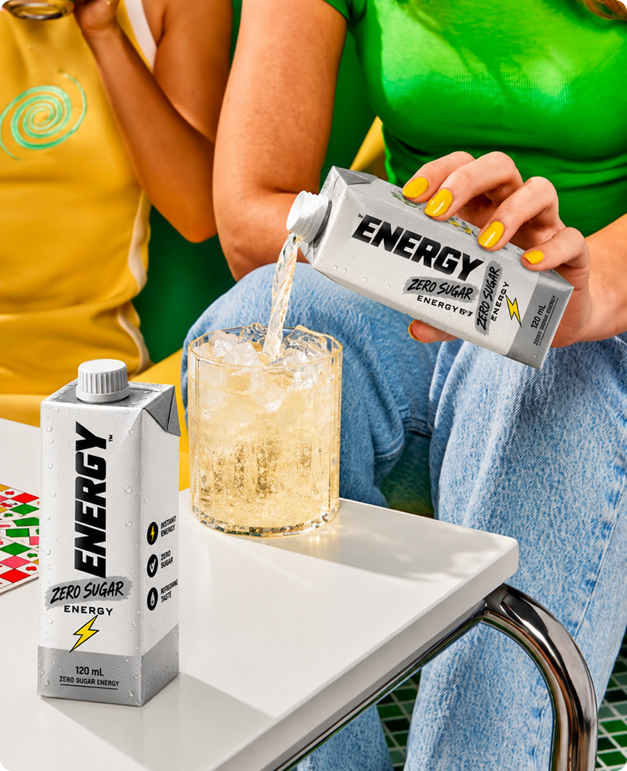 Energy Zero Sugar Energy Tetra Pack 120ml - Lifestyle Shot