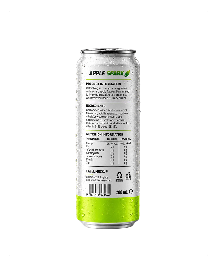 Apple Spark Zero Sugar Energy 200ml - Nutrition Facts