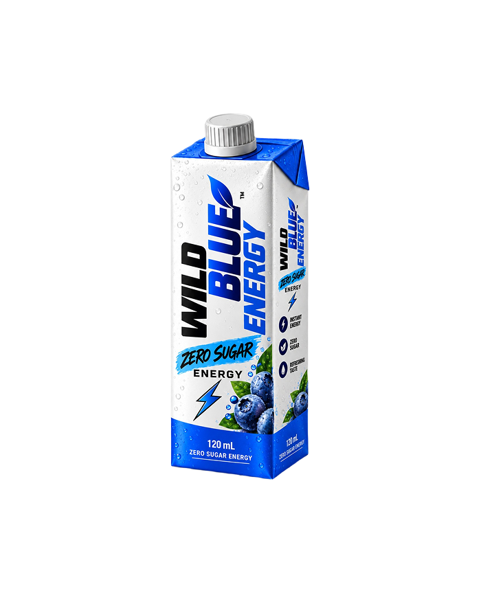 Wild Blue Energy Zero Sugar Tetra Pack 120ml - Product Shot