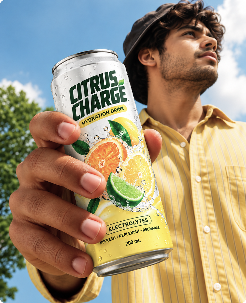 Citrus Charge Hydration Drink 200ml - Lifestyle Shot